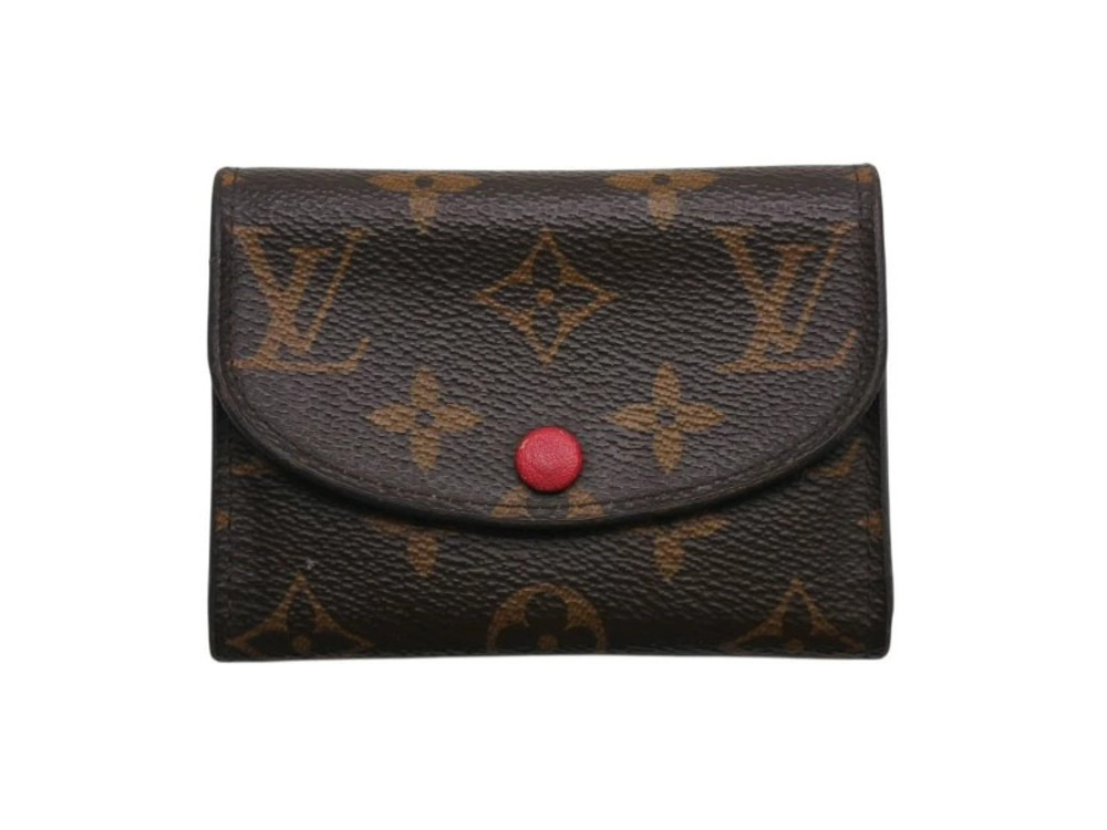 LOUIS VUITTON coin case Wallet Portemonnaie Rosalie Monogram Canvas Brown